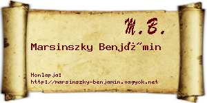 Marsinszky Benjámin névjegykártya